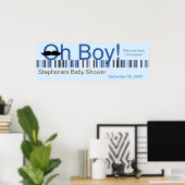Oh Boy Baby shower Banner Poster (Thuiskantoor)