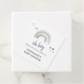 Oh Boy Baby shower Blue Boho Rainbow Dank je wel Bedankjes Labels (In situ)