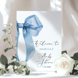 Oh Boy baby shower Blue Bow Welkom Poster