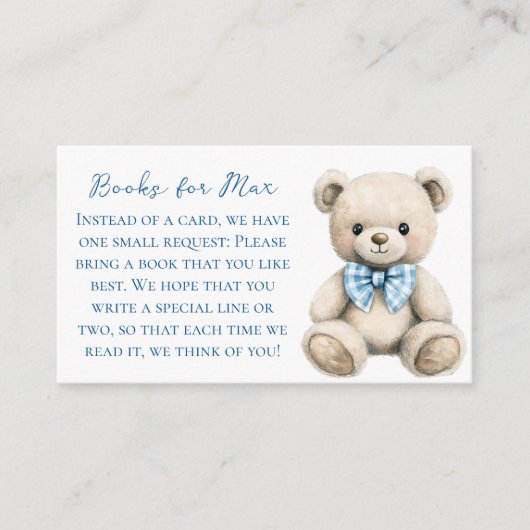 Oh Boy Baby Shower Boek Verzoekkaart Informatiekaartje (Voorkant)