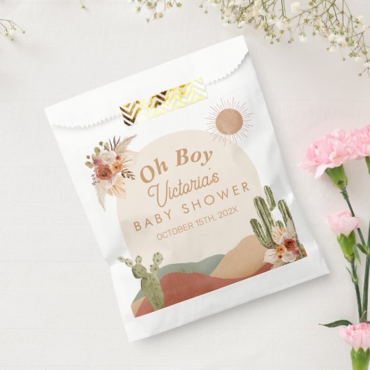 Oh Boy Baby shower Cactus | Boho Zuidwestelijke Wo Bedankzakje (Gezegeld)