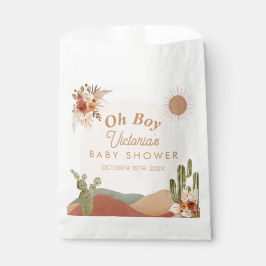 Oh Boy Baby shower Cactus | Boho Zuidwestelijke Wo Bedankzakje (Voorkant)