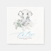 Oh Boy Baby shower Elephant Greenery Servet (Voorkant)
