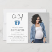 Oh Boy Baby shower Foto Kaart (Voorkant)
