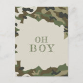 Oh Boy Baby shower Green Camo Uitnodiging (Voorkant)