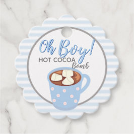 Oh Boy Baby shower | Heet cacaobomb Bedankjes Labels