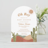 Oh Boy Baby shower in het zuidwesten van de Boho-w Kaart (Staand voorkant)