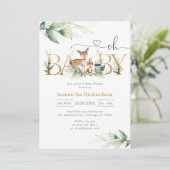 Oh Boy Baby Shower Invitation Kaart (Staand voorkant)