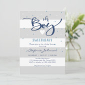 Oh Boy Baby Shower Invitation Kaart (Staand voorkant)