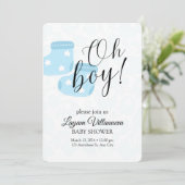 "Oh Boy" Baby Shower Invitation  Kaart (Staand voorkant)