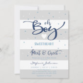 Oh Boy Baby Shower Invitation Kaart (Voorkant)