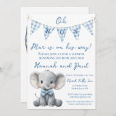 Oh Boy Baby Shower Invitation with Book Request Kaart (Voorkant / Achterkant)