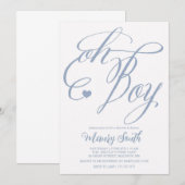 OH BOY Baby shower Kaart (Voorkant / Achterkant)