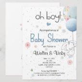 Oh boy! baby shower lindo conejito kaart (Voorkant / Achterkant)