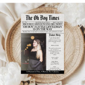 Oh Boy Baby Shower Newspaper Unique Fun Photo Kaart