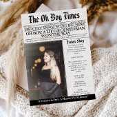 Oh Boy Baby Shower Newspaper Unique Fun Photo Kaart