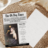 Oh Boy Baby Shower Newspaper Unique Fun Photo Kaart