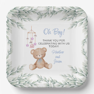 Oh Boy Baby shower Paper Borden Papieren Bordje