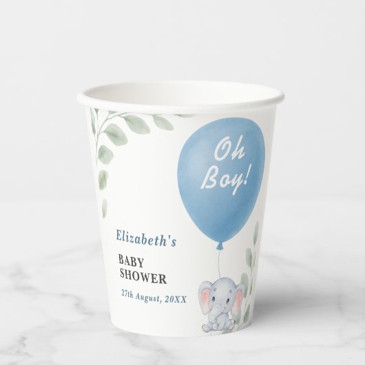 Oh Boy Baby Shower Papieren Bekers (Voorkant)