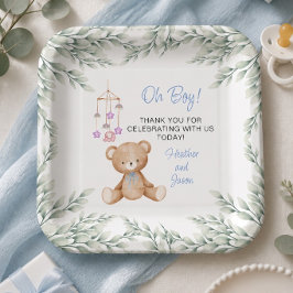 Oh Boy Baby Shower Papieren Borden Bordje