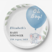 Oh Boy Baby Shower Papieren Bordje (Voorkant)
