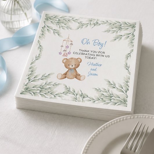 Oh Boy Baby Shower Papieren Servetten