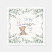 Oh Boy Baby Shower Papieren Servetten (Voorkant)