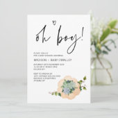 Oh Boy Baby shower Party Thanksgiving Herfst Kaart (Staand voorkant)