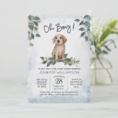 Oh boy! Baby shower puppy Kaart (Staand voorkant)