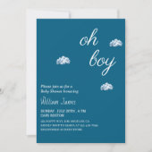Oh Boy Baby shower - Schattige Cloud Design Kaart (Voorkant)