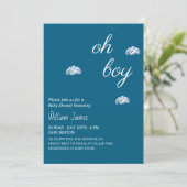 Oh Boy Baby shower - Schattige Cloud Design Kaart (Staand voorkant)