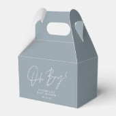 Oh Boy Baby shower Script Blauw Elegant Bedankdoosjes (Voorkant Zijde)