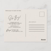 Oh Boy Baby shower Script Cream Elegant Briefkaart (Achterkant)