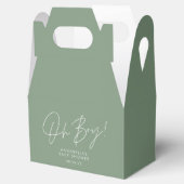 Oh Boy Baby shower Script Groen Elegant Bedankdoosjes (Geopend)