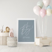oh Boy baby shower script modern baby blauw elegan Poster