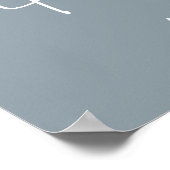 oh Boy baby shower script modern baby blauw elegan Poster (Hoek)