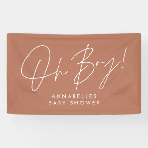 oh Boy baby shower script modern terracotta chic Spandoek