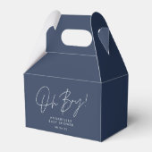 Oh Boy Baby shower Script Navy Blue Elegant Bedankdoosjes (Voorkant Zijde)