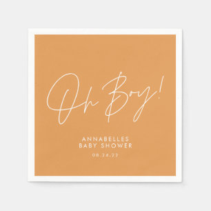 Oh Boy Baby shower Script sinaasappel Elegant Servet