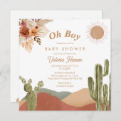 Oh Boy Baby shower Southwes Boho Cactus Desert (Voorkant / Achterkant)