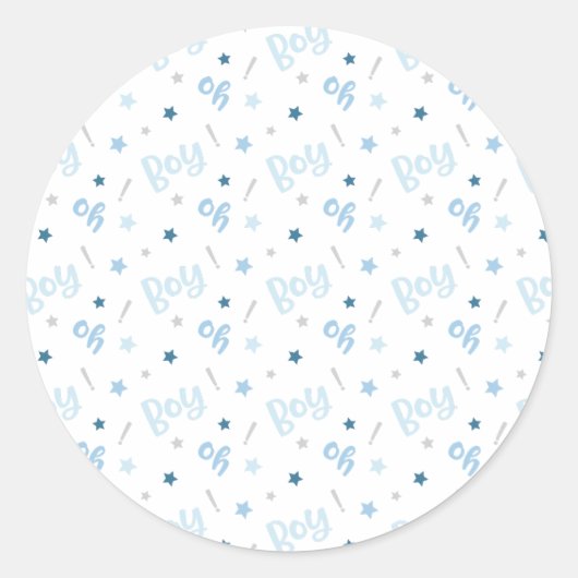 Oh Boy Baby shower Sticker (Voorkant)