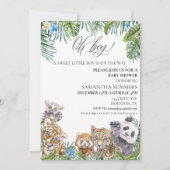 Oh Boy Baby shower Tropical Oerwoud Animals Kaart (Voorkant)