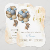 OH BOY Baby shower Uitnodiging (Voorkant / Achterkant)