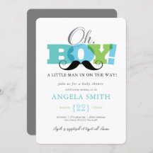 Oh Boy Baby shower Uitnodiging