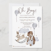 Oh Boy  Baby shower Uitnodiging (Voorkant)