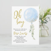 Oh Boy Baby shower Uitnodiging (Staand voorkant)