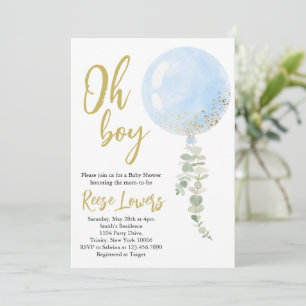 Oh Boy Baby Shower Uitnodiging