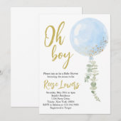 Oh Boy Baby shower Uitnodiging (Voorkant / Achterkant)