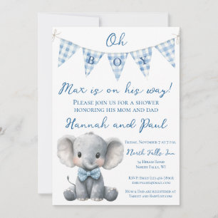 Oh Boy Baby Shower Uitnodiging met Boekverzoek