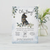 Oh boy! Baby shower van de Duitse herdershond Kaart (Staand voorkant)
